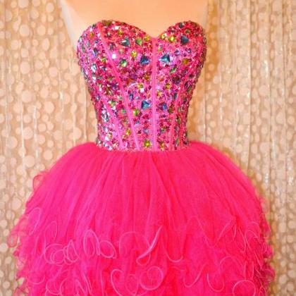 Short Ball Gown Homecoming Dresses,sweetheart..