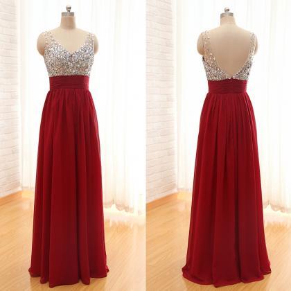 Custom Made Red Prom Dress,long Prom..
