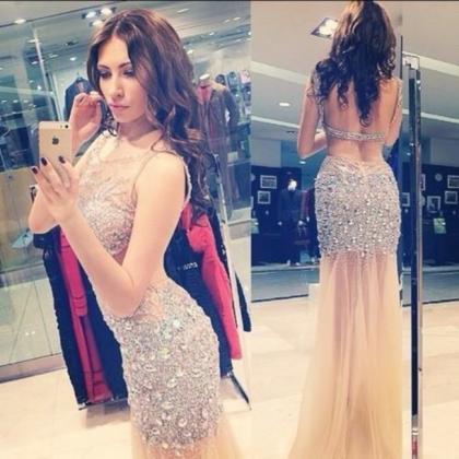 Luxurious Sparkling Stones Long Prom Dresses In..