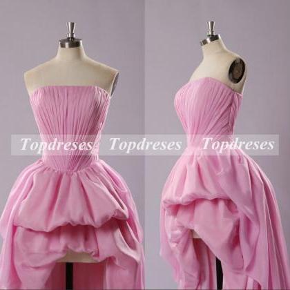 Custom Made Fashion Prom Dress Pink Chiffon..