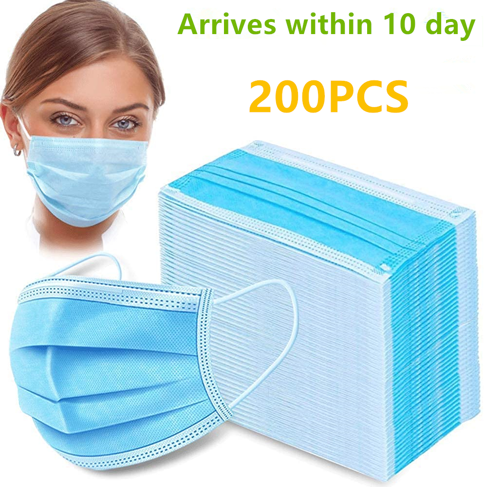 3 Ply Disposable Masks With Elastic Ear Loops - Soft Comfortable Filter Safety Mask For Dust Protection - Protective Masks