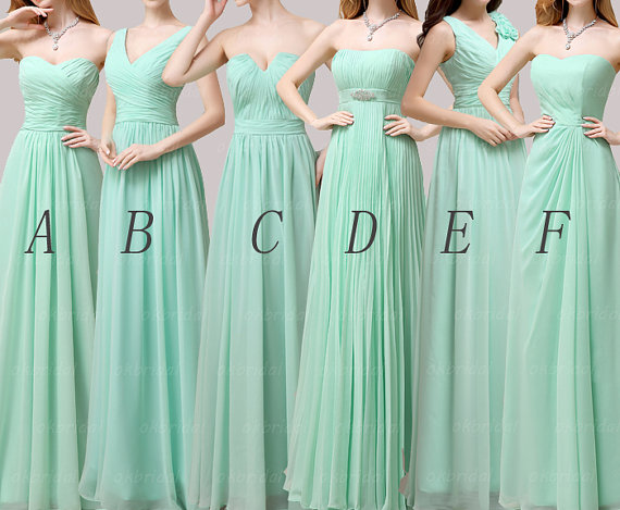 Bridesmaid Dresses, Mint Bridesmaid Dresses, Long Bridesmaid Dresses, Chiffon Bridesmaid Dress, Bridesmaid Dresses