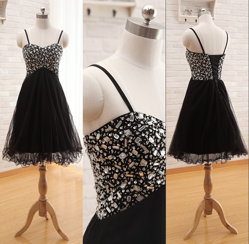 Short Fashionable Prom Dresses,2015 Sexy Cocktail Dresses,Sweetheart Spaghetti Homecoming Dresses,Crystals Party Dresses