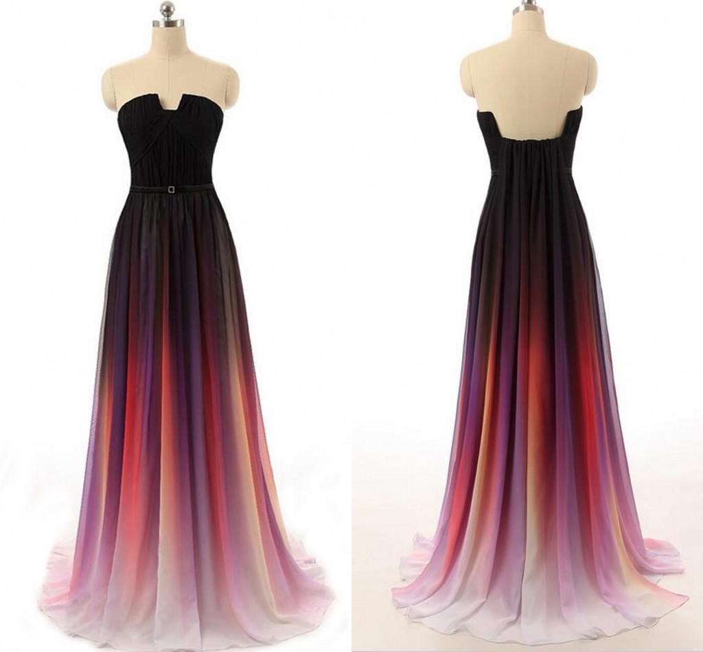 ombre chiffon gown