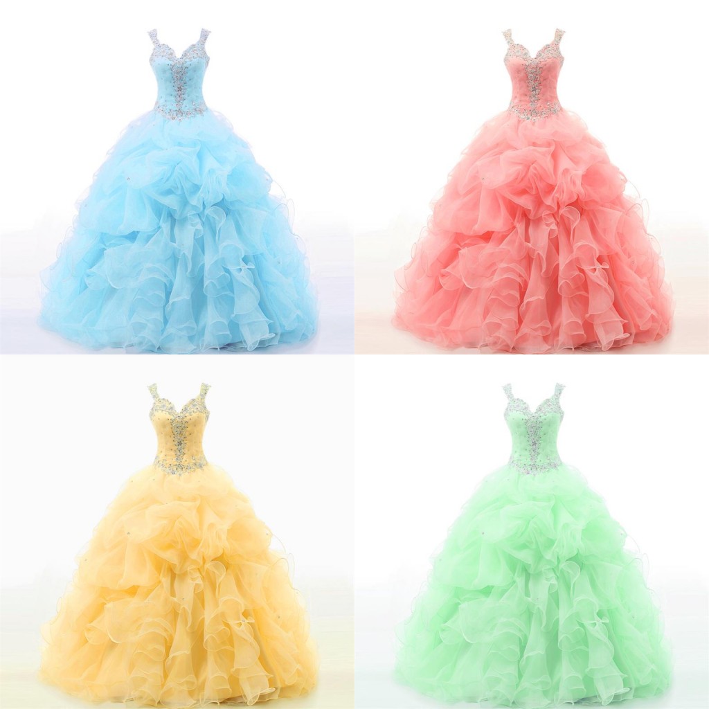 2016 Fashionable Appliques Beaded Quinceanera Dresses For Sweet 16 Years Ball Gown Girls Prom Dress Vestidos