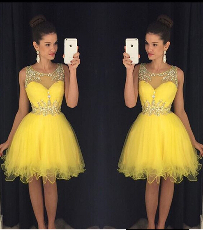 yellow semi formal dresses