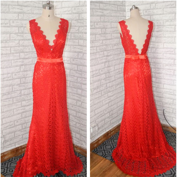 red floor length gowns