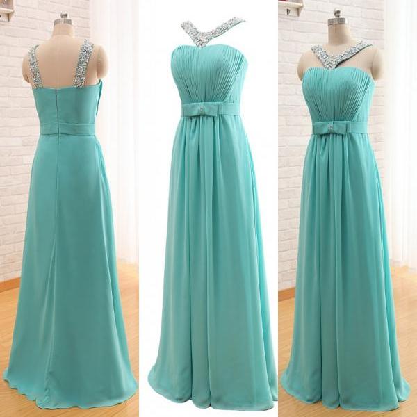 Elegant Long Chiffon Prom Dresses,2015 Prom Dresses,Halter Bridesmiad ...