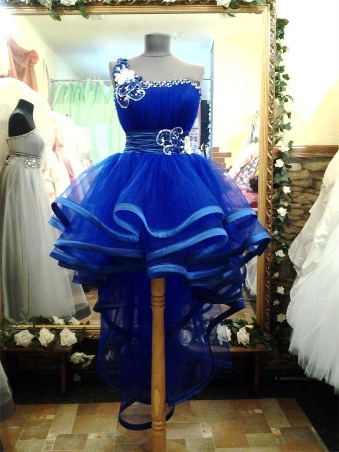 Синее свадебное платье короткое